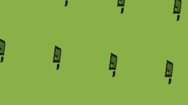 Yeşil arkaplanda dolar işareti simgesi canlandırmasıyla dönen fatura