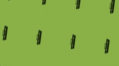 Yeşil arkaplanda dönen evrak çantası simgesi canlandırması