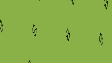 dönen molekül formülü yeşil arkaplan üzerindeki simge canlandırması