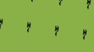 çapraz kemik simgesi canlandırması yeşil arkaplanda dönüyor