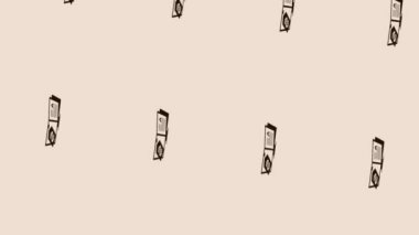 Dolar işaret simgesi simgesi ışık pastel arka planda dönen fiyat listesinin canlandırması