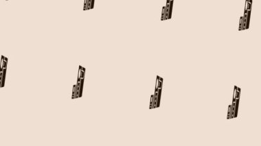 ışık pastel arka planda dönen laboratuvar simgesinin canlandırması 