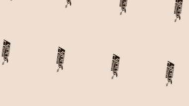 ışık pastel arkaplan üzerinde dönen büyüteç ve diyagram simgesinin canlandırması 