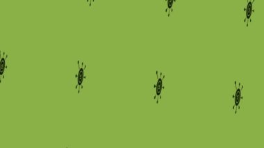 Yeşil arkaplanda dönen yapay zeka simgesi canlandırması 