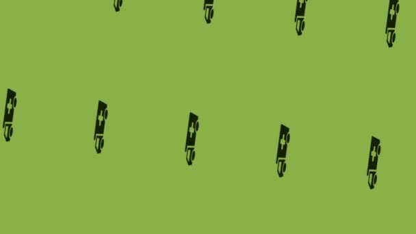 Animación Coche Ambulancia Girando Sobre Fondo Verde — Vídeos de Stock