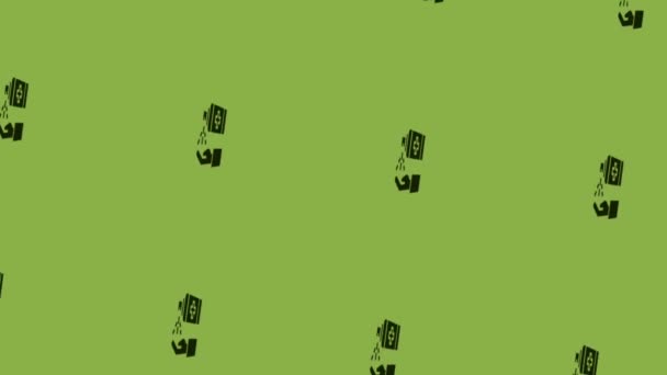 Animación Mano Desinfectante Icono Girando Sobre Fondo Verde — Vídeo de stock