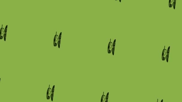 Animation Pojke Cap Ikon Roterande Grön Bakgrund — Stockvideo