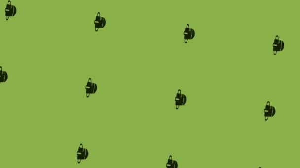 Animación Del Icono Bomba Cayendo Girando Sobre Fondo Verde — Vídeos de Stock