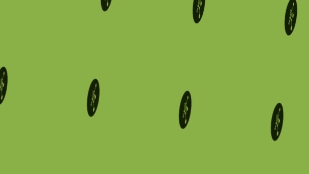 緑色の背景で回転するより良いコードアイコンのアニメーション — ストック動画