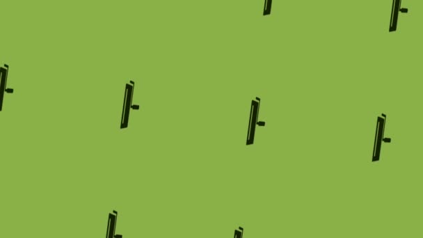 Spinning Paint Roller Icon Animation Auf Grünem Hintergrund — Stockvideo