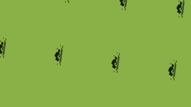 緑色の背景で回転するたき火のアイコンのアニメーション — ストック動画