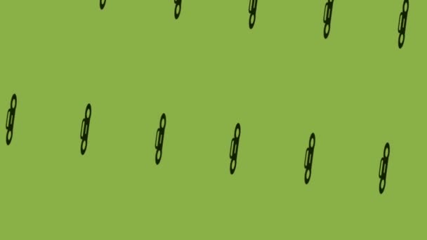 緑色の背景で回転するボムボックスのアイコンのアニメーション — ストック動画