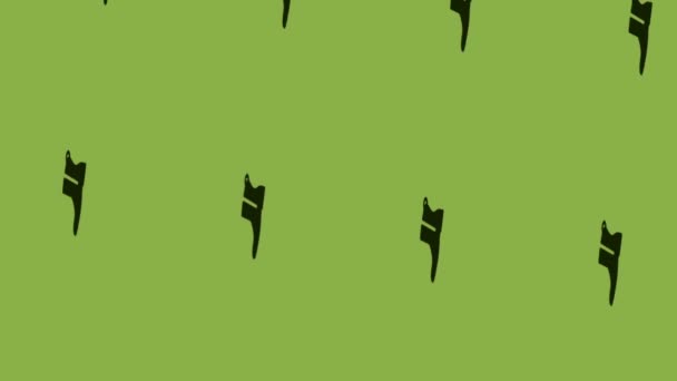 緑色の背景にジッパーアイコンが回転するブーツのアニメーション — ストック動画