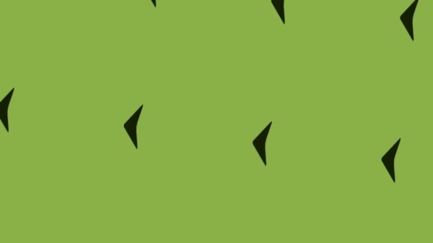 Animación Icono Flecha Apuntando Negro Sobre Fondo Verde — Vídeos de Stock