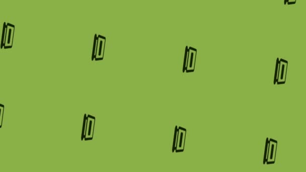 Вращение Иконки Мешок Анимации Зеленом Фоне — стоковое видео