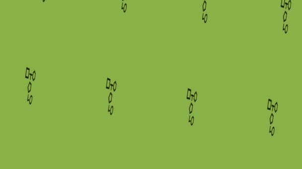 Rotating Block Scheme Icon Animation Green Background — Stock Video