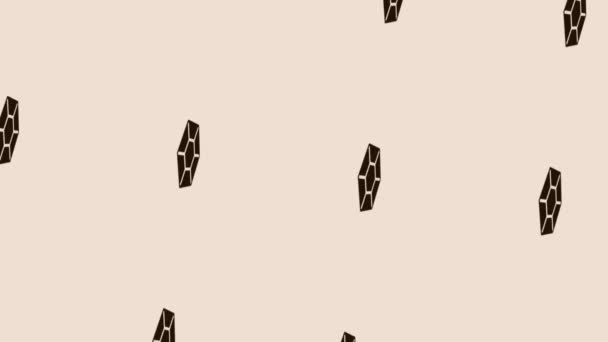 Rotierende Edelstein Icon Animation Auf Hellem Pastell Hintergrund — Stockvideo