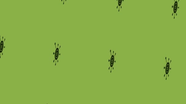 Animatie Van Spinnen Kunstmatige Intelligentie Pictogram Groene Achtergrond — Stockvideo
