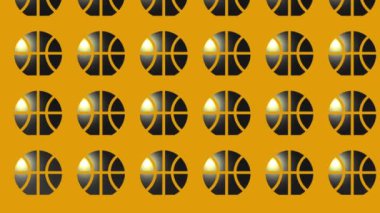 Sarı üzerine siyah basketbol ikonu animasyonu