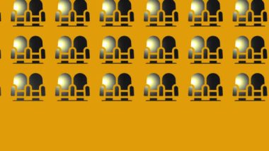 Sinema koltukları sarı üzerine simge canlandırması