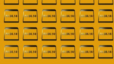 olay takvimi sayfasının sarı üzerine tarih simgesi canlandırması