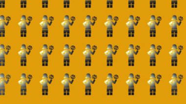 Basketbolcu ve top oyunu sarı üzerine animasyon