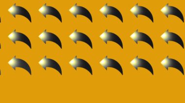 Sol simgeyi sarı üzerinde gösteren okun canlandırması 