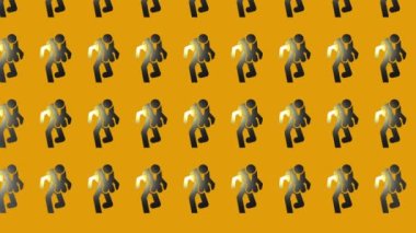 Sarı üzerinde sportif insan olan siyah simgenin animasyonu