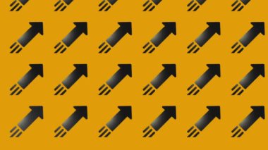 Sarı renkte simge gösteren siyah okun canlandırması