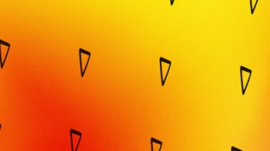 Turuncu ve sarı üzerinde dönen üçgen simgesi animasyonu