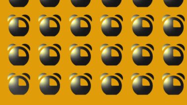 Sarı üzerine alarmlı saat logosu canlandırması