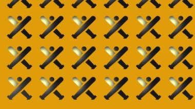 Siyah beysbol sopalarının sarı renkli simgesi 