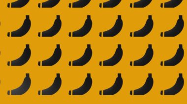 sarı üzerinde siyah muz simgesi canlandırması