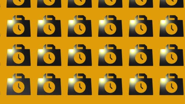 Τσάντα Αγορών Ρολόι Εικονίδιο Animation Κίτρινο — Αρχείο Βίντεο