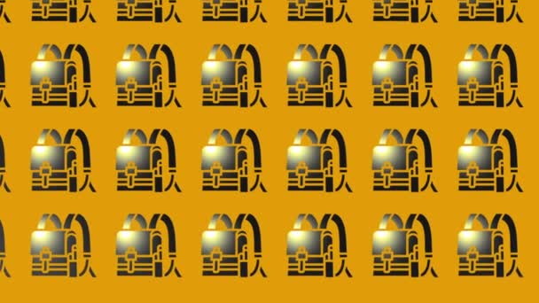 Animación Del Icono Mochila Amarillo — Vídeo de stock