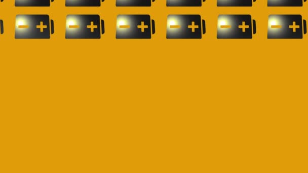 Bateria Com Mais Menos Pólos Animação Ícone Amarelo — Vídeo de Stock