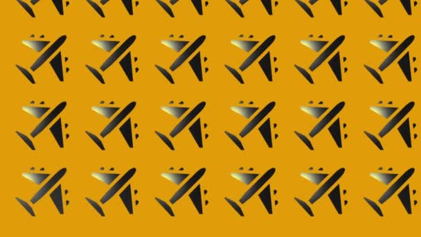 Animación Del Icono Del Avión Amarillo — Vídeos de Stock