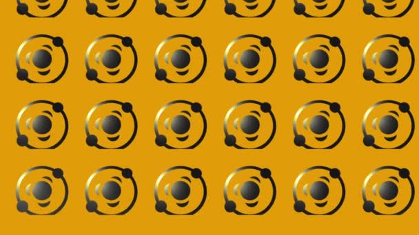 黄色の原子構造アイコンアニメーション — ストック動画