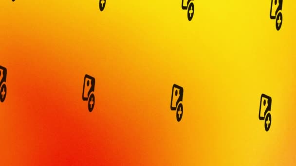 Rotating Photo Sign Icon Animation Orange Yellow — Stock Video