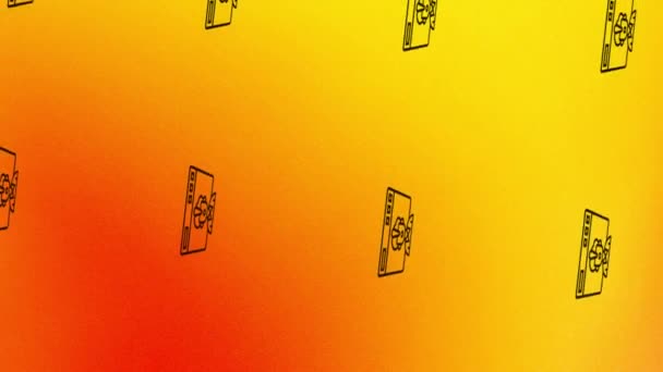 Spinning Access Verweigert Icon Animation Auf Orange Und Gelb — Stockvideo