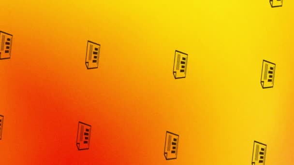 Draaiende Pagina Met Staafdiagram Animatie Oranje Geel — Stockvideo