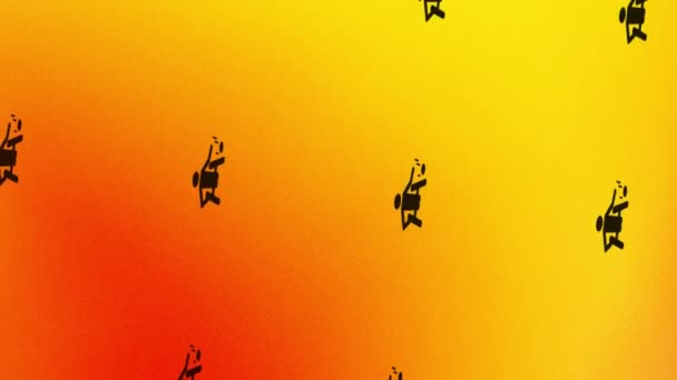 Animasi Ikon Pemain Basket Paralimpiade Berputar Pada Warna Oranye Dan — Stok Video