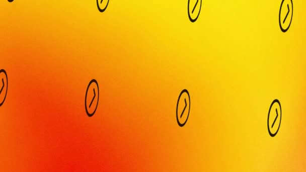 Вращающийся Круг Галочкой Иконка Анимации Оранжевый Желтый — стоковое видео