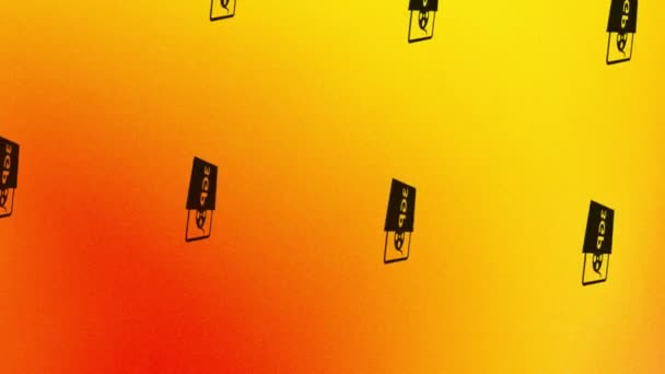Turuncu Sarı Üzerinde 3Gp Dosya Biçimi Simgesi Canlandırması — Stok video