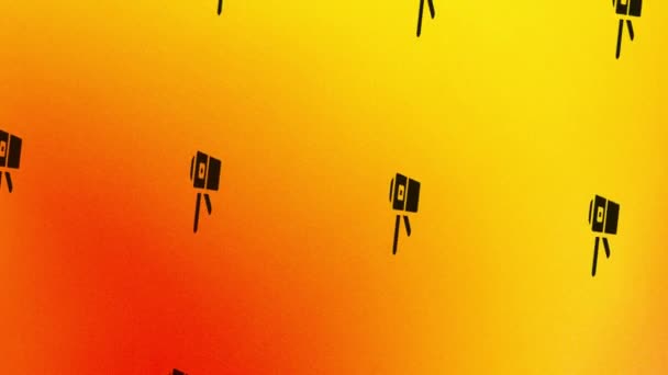 Animation Icône Porte Tournante Sur Orange Jaune — Video