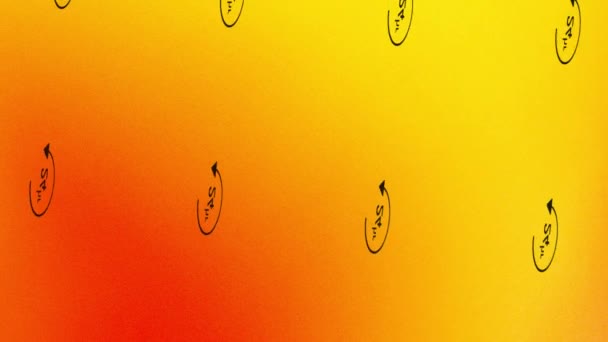 Girando Horas Animación Icono Amarillo Naranja — Vídeo de stock