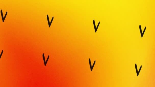 Animasi Ikon Panah Hitam Berputar Pada Warna Oranye Dan Kuning — Stok Video