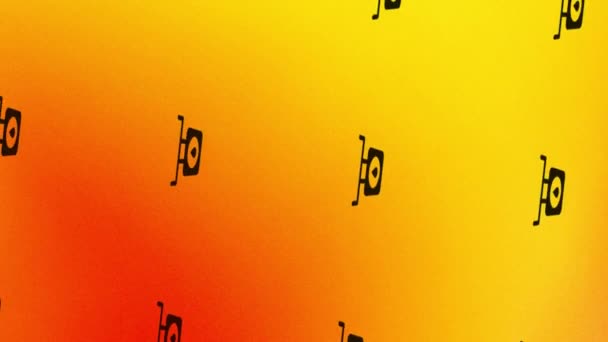Draaiende Weegschalen Pictogram Animatie Oranje Geel — Stockvideo