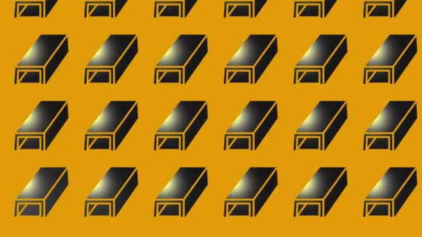 Animace Ikony Černého Paprsku Žluté — Stock video