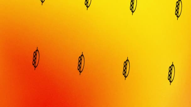 Tazón Giratorio Con Animación Icono Bayas Naranja Amarillo — Vídeo de stock